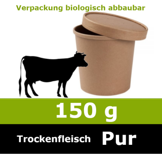 Unser 150 g Trocken Barf Pur vom Rind ist ein Alleinfuttermittel ohne billige Füllstoffe und ohne Farb- und Konservierungsstoffe